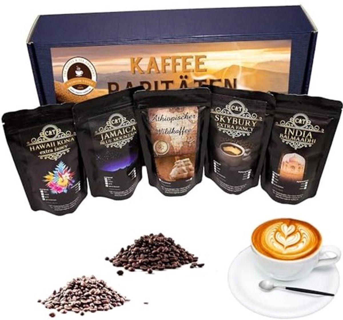 Exclusieve geschenkset met koffiezeldzaamheden - Kopi Luwak, premium koffie en verse branding