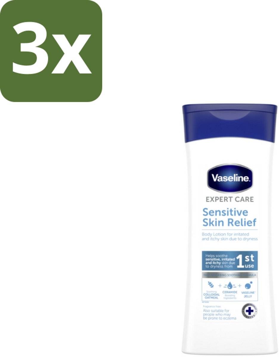 Vaseline – Bodylotion – Expert Care Sensitive Skin Relief – 400 ml - Bulkverpakking - 3 stuks