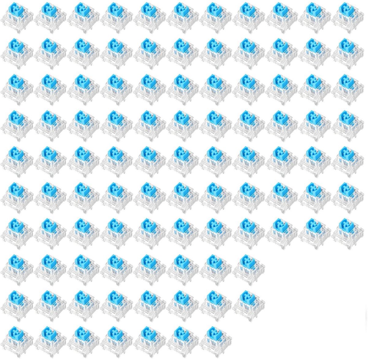 100 blauwe 3-pins schakelaars klikkende hot swap voor mechanisch toetsenbord DIY - ShopVlot