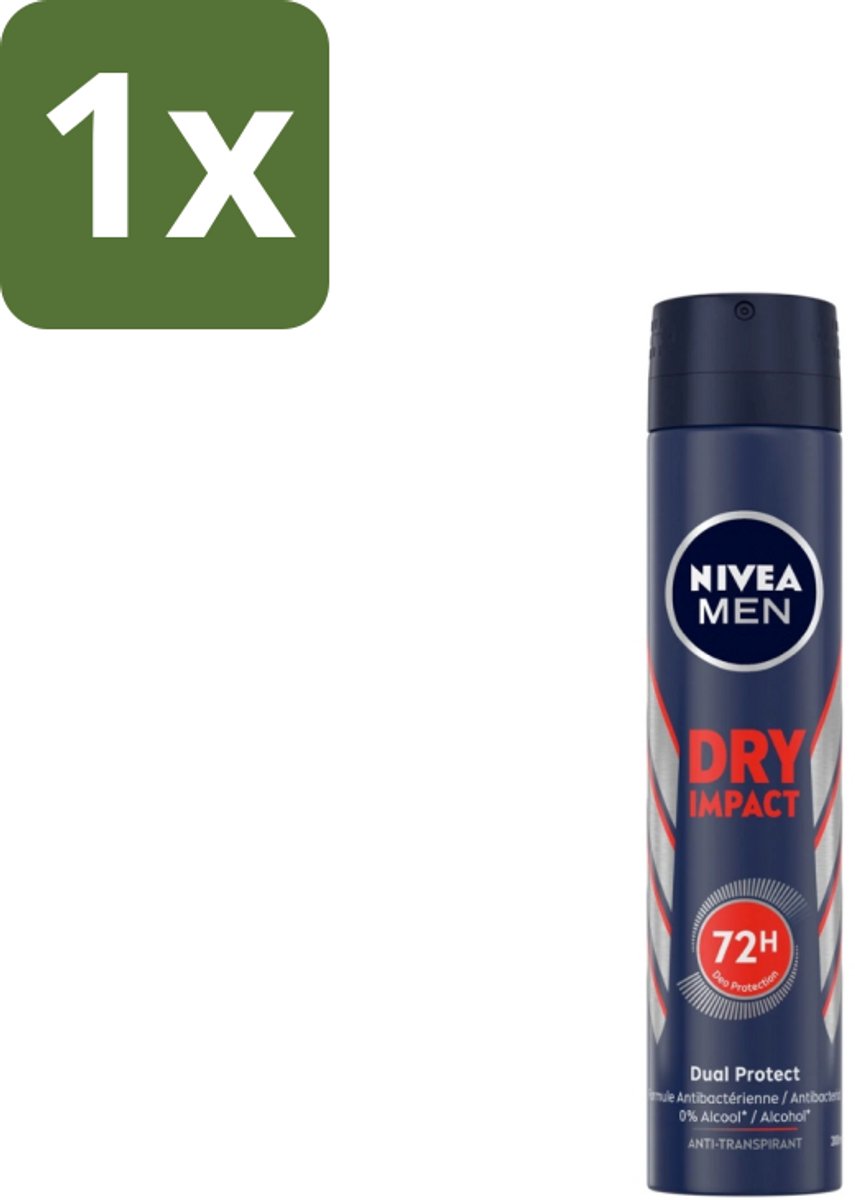 NIVEA MEN – Anti-transpirant spray – Dry Impact – 200 ml - 1 stuk