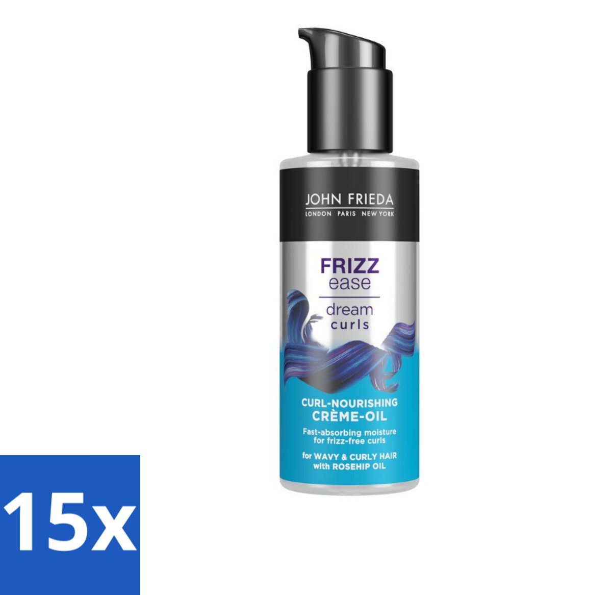 15 x John Frieda – Haarolie – Dream Curls Curl Defining Crème Oil – Krulverzorging – 100 ml - Koffiezetapparaat