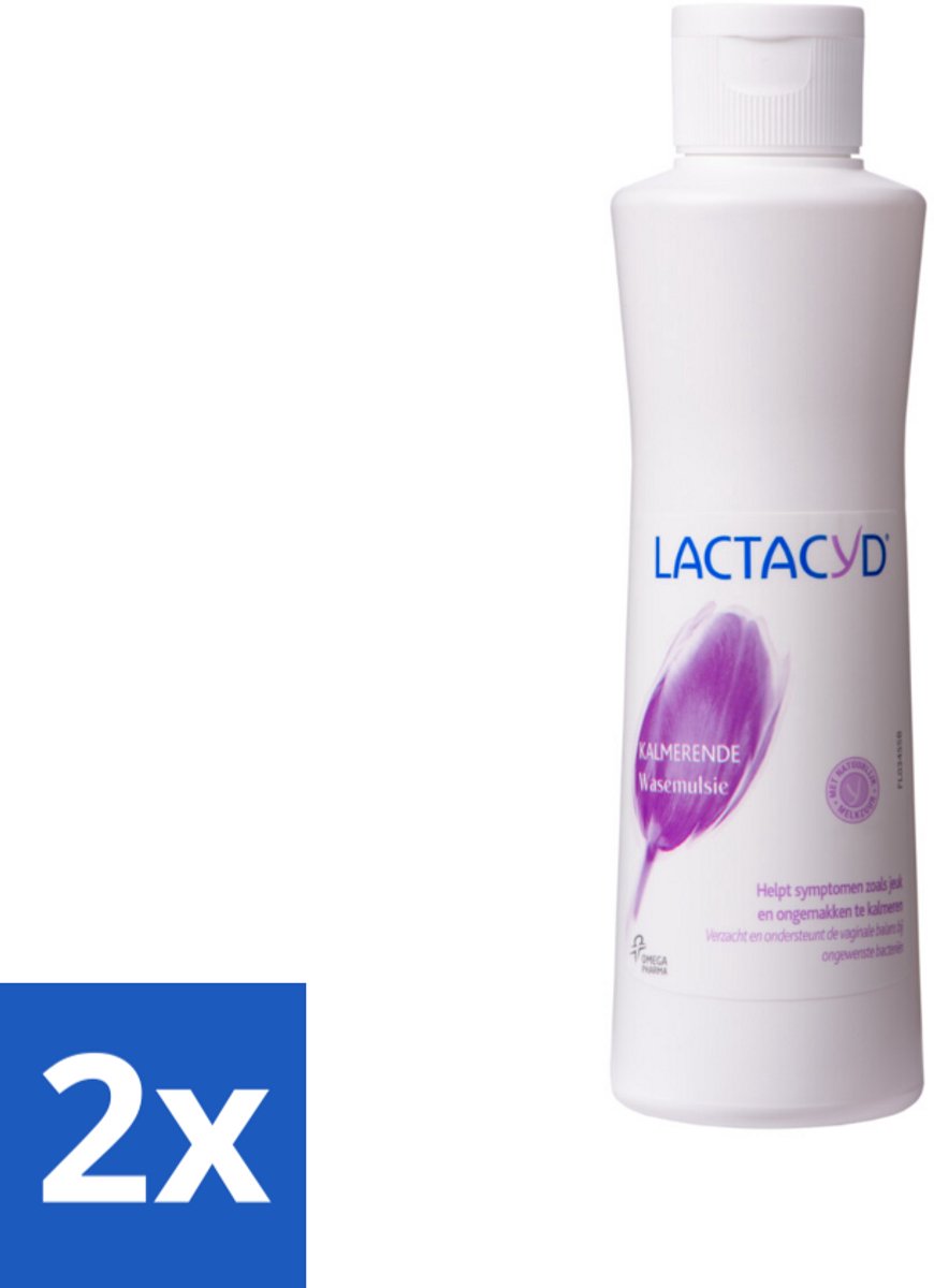 2 x Lactacyd – Kalmerend – Verzachtend – 250 ml - Intieme Verzorging - Jeuk - Roodheid - Irritatie - Kalmerende Wasemulsie