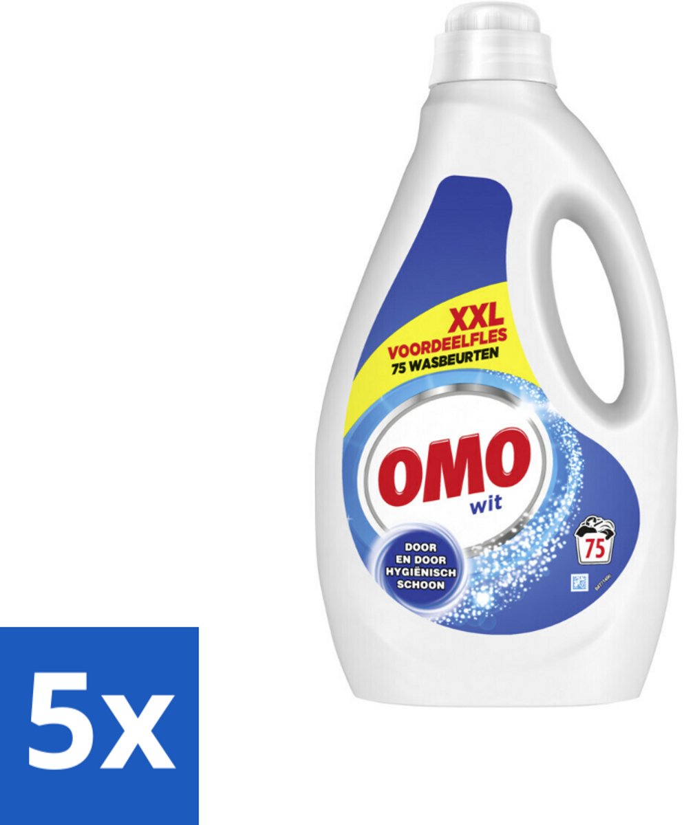 5 x OMO – Vloeibaar Wasmiddel – Wit XXL – 75 Wasbeurten - Kabel - Kabels - Kabelsysteem - Kabelsysteem