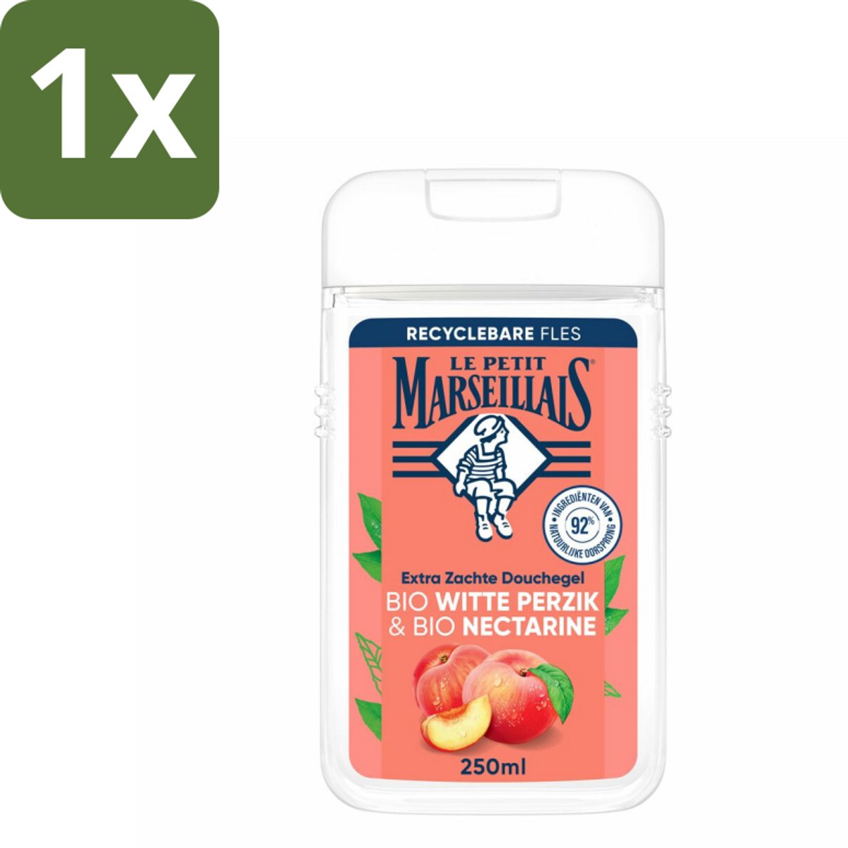 1 x Le Petit Marseillais – Douchegel – Bio Perzik & Nectarine – Verfrissend – 250 ml - Koffiezetapparaat