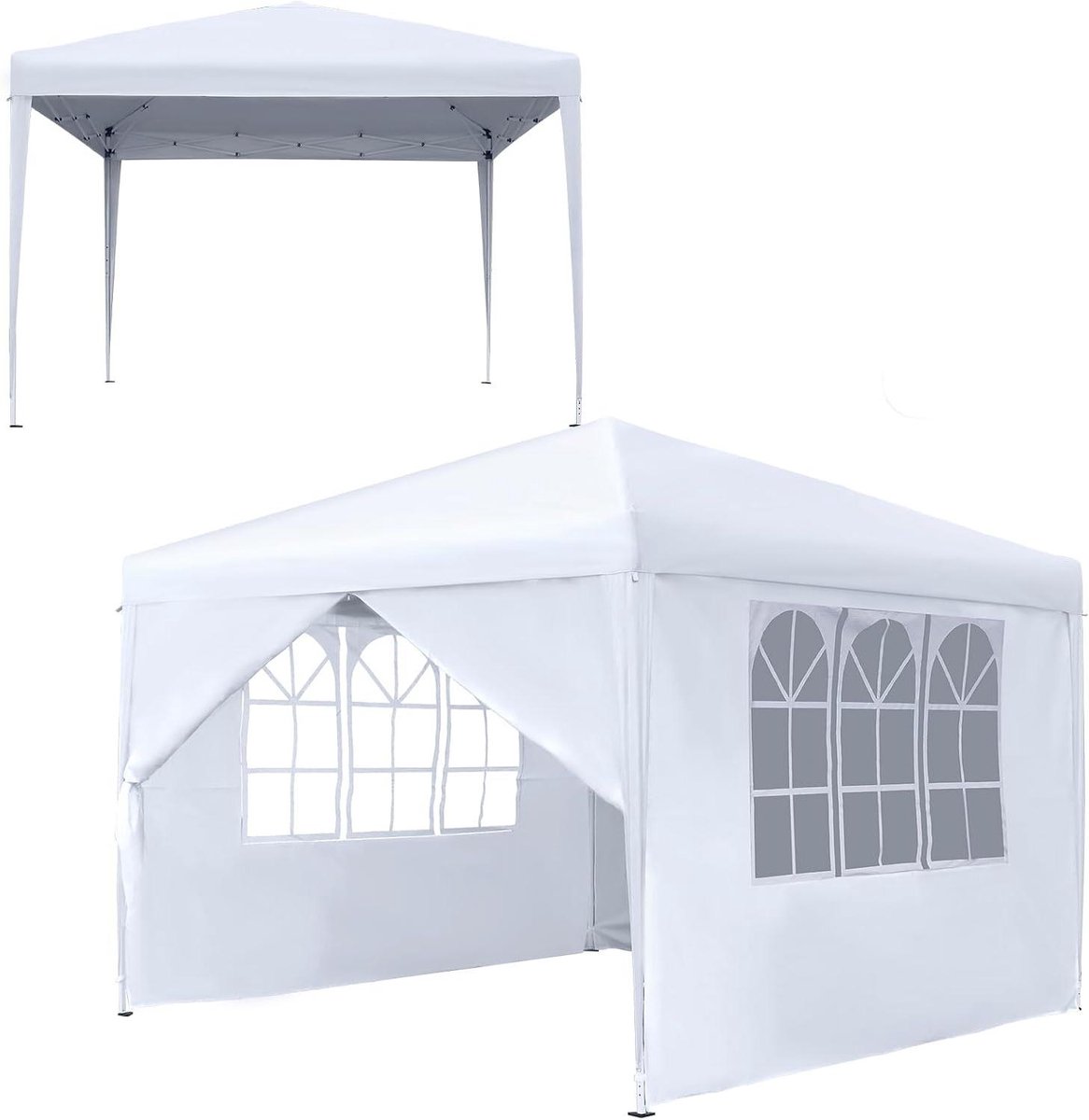 Opvouwbaar Paviljoen - Feesttent Partytent - Buitenfeest Organiseren - Snelle Pop-Up Opbouw - 25 x 25 Meter - Wit