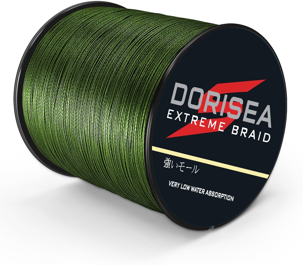 DORISEA Extreme Braid 100% PE, gevlochten vislijn, 300 m, 2,7-136 kg test (Legergroen, 13,6 kg/0,26 mm) - ShopVlot