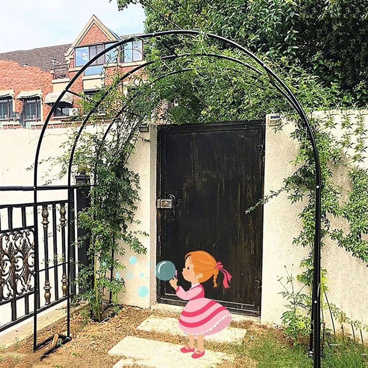Zware Rozenboog - Metalen Boog - Planten Ondersteunen - Weerbestendig Staal - 3 x 2.2m - Groen
