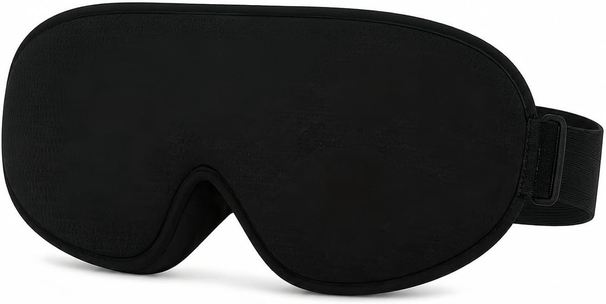 Comfortabel 3D-slaapmasker voor diepe slaap en reizen, 15 mm diepe oogholte, zwart, zonder druk op de ogen