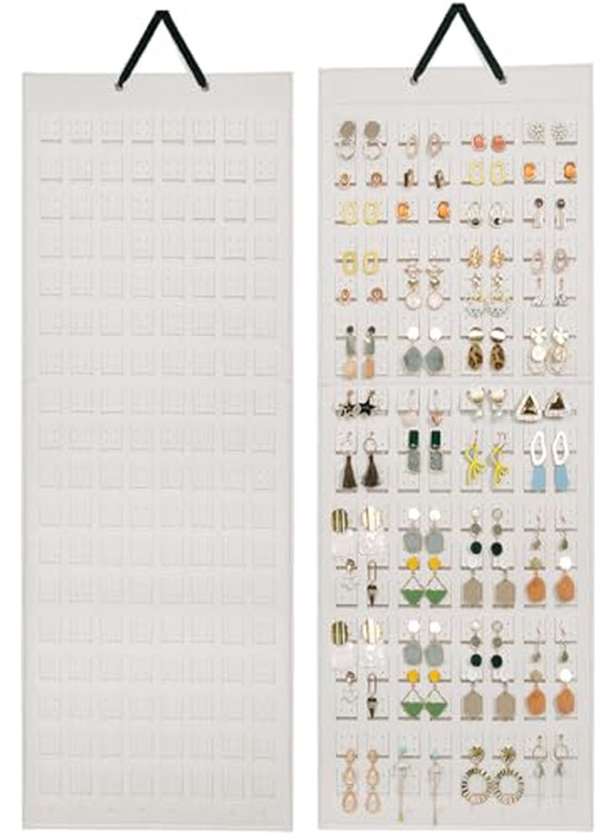 Oorbelhouder Organizer - Sieraden Hanger - Sieraden Opbergen - Grote Capaciteit - 608 Gaten - Beige