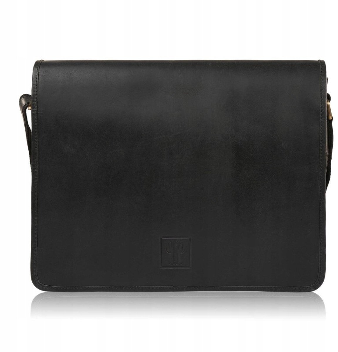 Leren Herentas Schoudertas voor Laptop 15,6" - Zwart