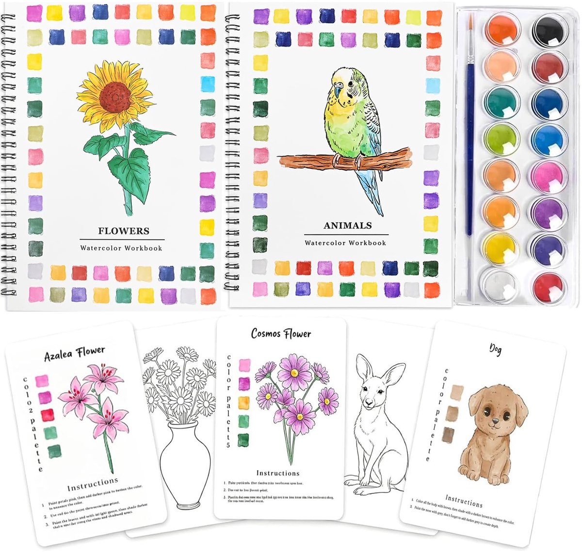 Elzusha - Set van 2 Aquarel Werkboeken