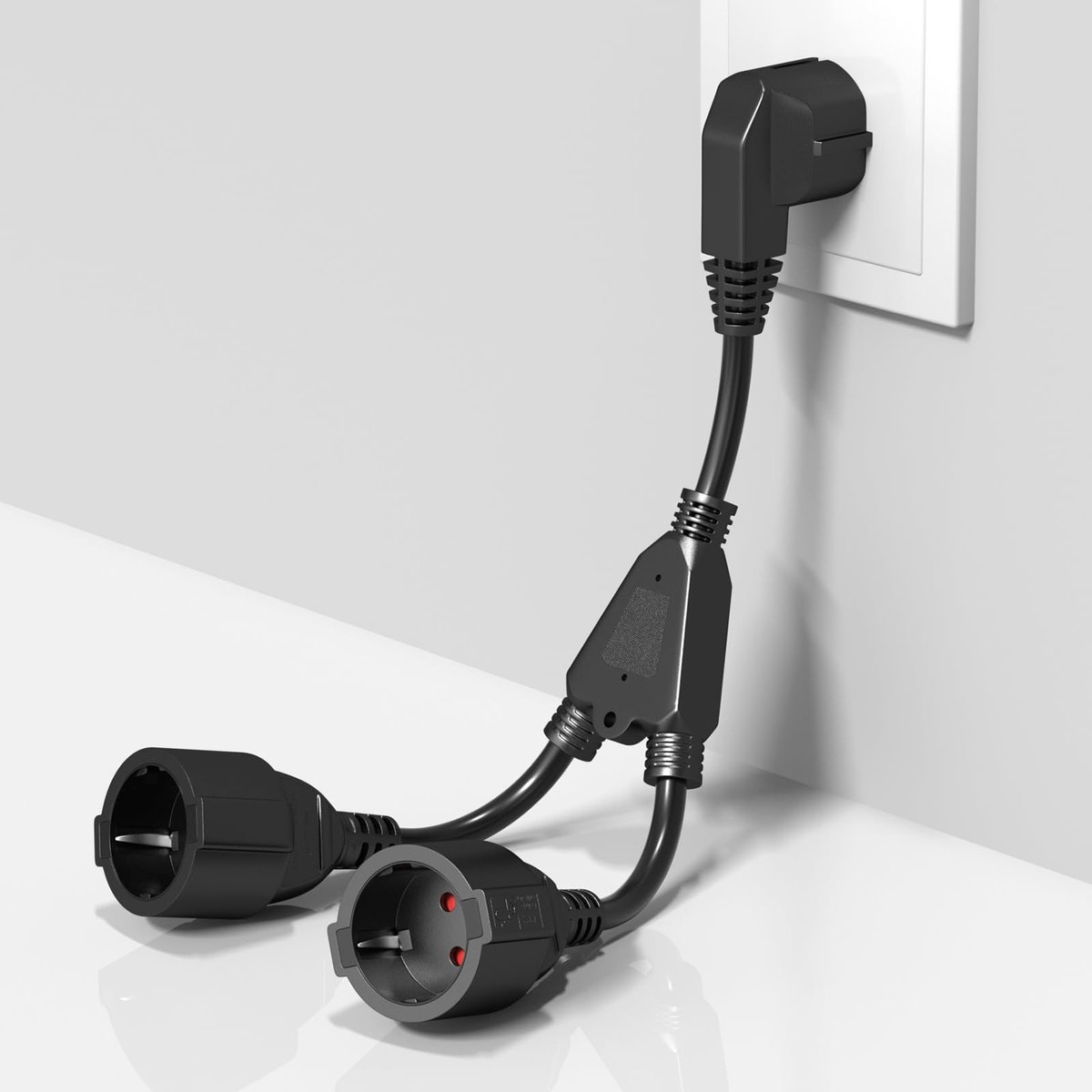 Elzusha - Dubbele Stekker voor Wandcontactdoos met Flexibele Kabel