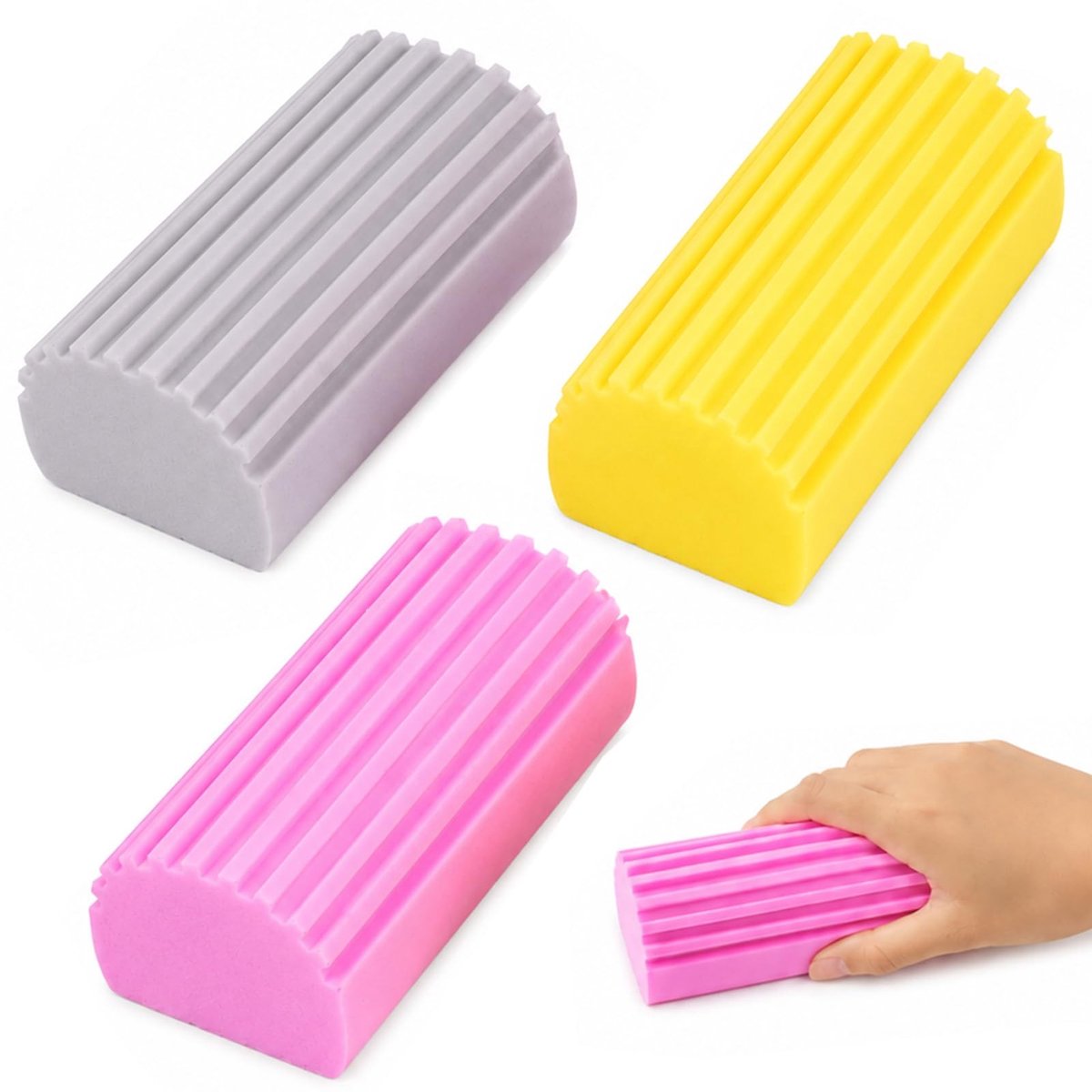 Elzusha - Set van 3 Vochtige Stofspons voor Ramen en Meubels