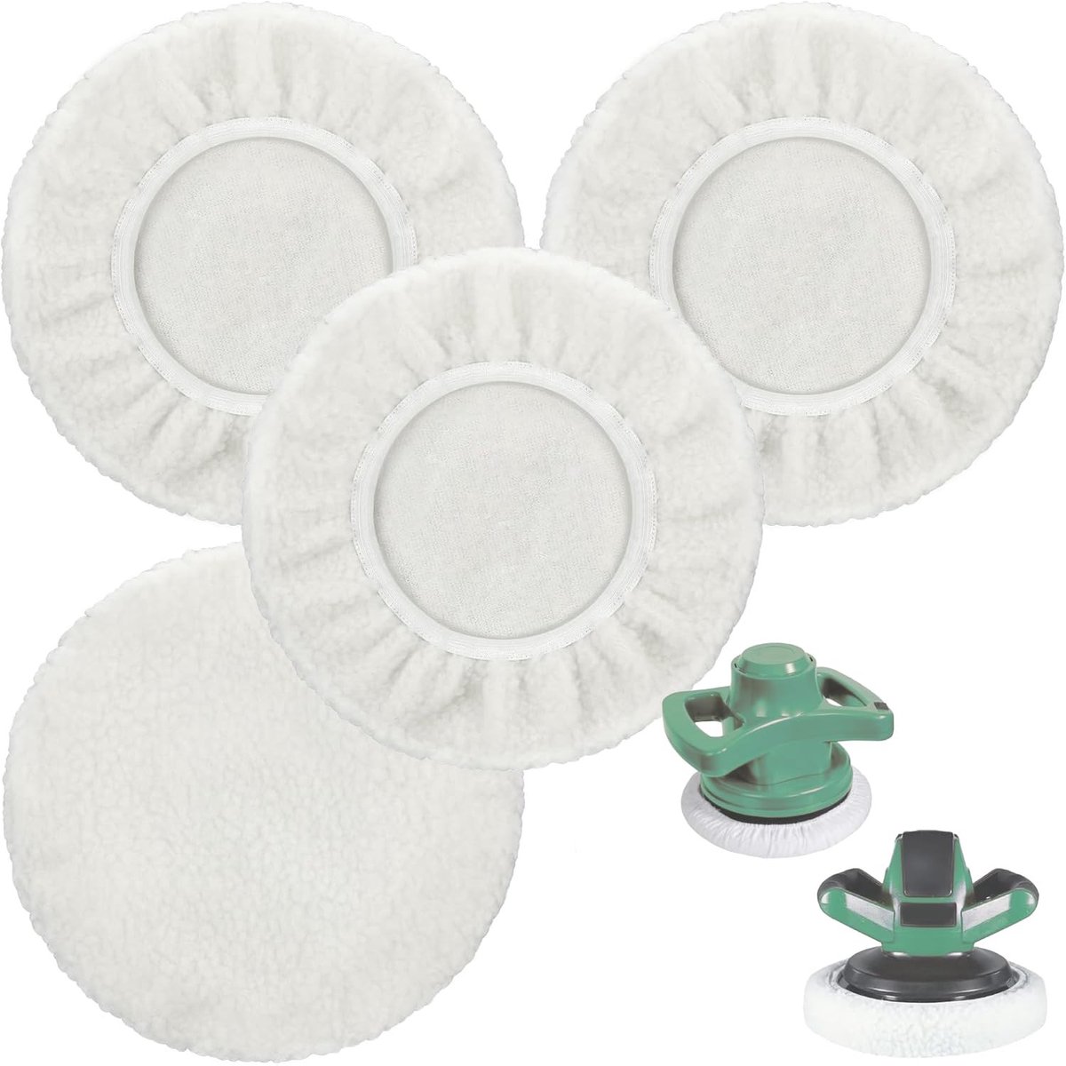 Elzusha - 4-Delige Polijstset met Microvezel Pads (12-15 cm)