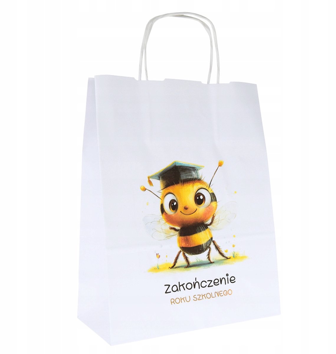 Papieren Cadeautas met Bijenprint - 24x10x32cm - Feestelijk