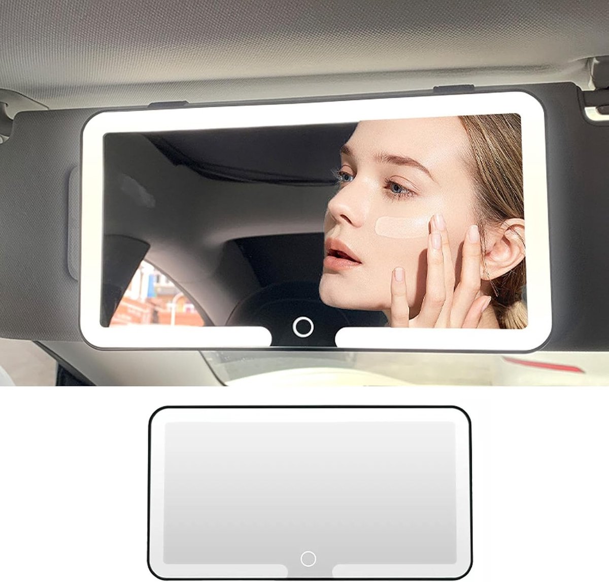 Cosmetische Spiegels voor in de Auto, Oplaadbare LED Zonnevisier met 3 Modi en Touch Control voor Make-up Gebruik