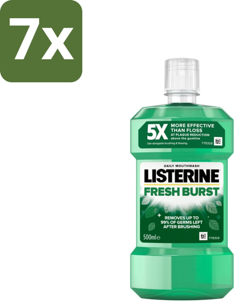 Listerine - Mondwater - Fresh Burst - Sterk Gebit - 500 ml - Bulkverpakking - 7 stuks