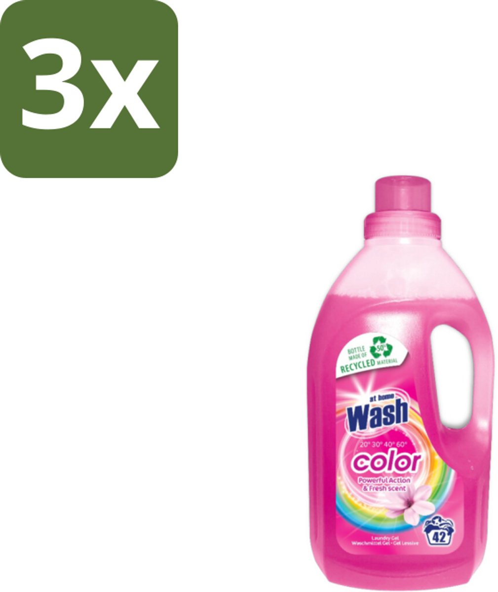 At Home Wasmiddel Color 42 Wasbeurten Kleur 1,5 liter - Bulkverpakking - 3 stuks