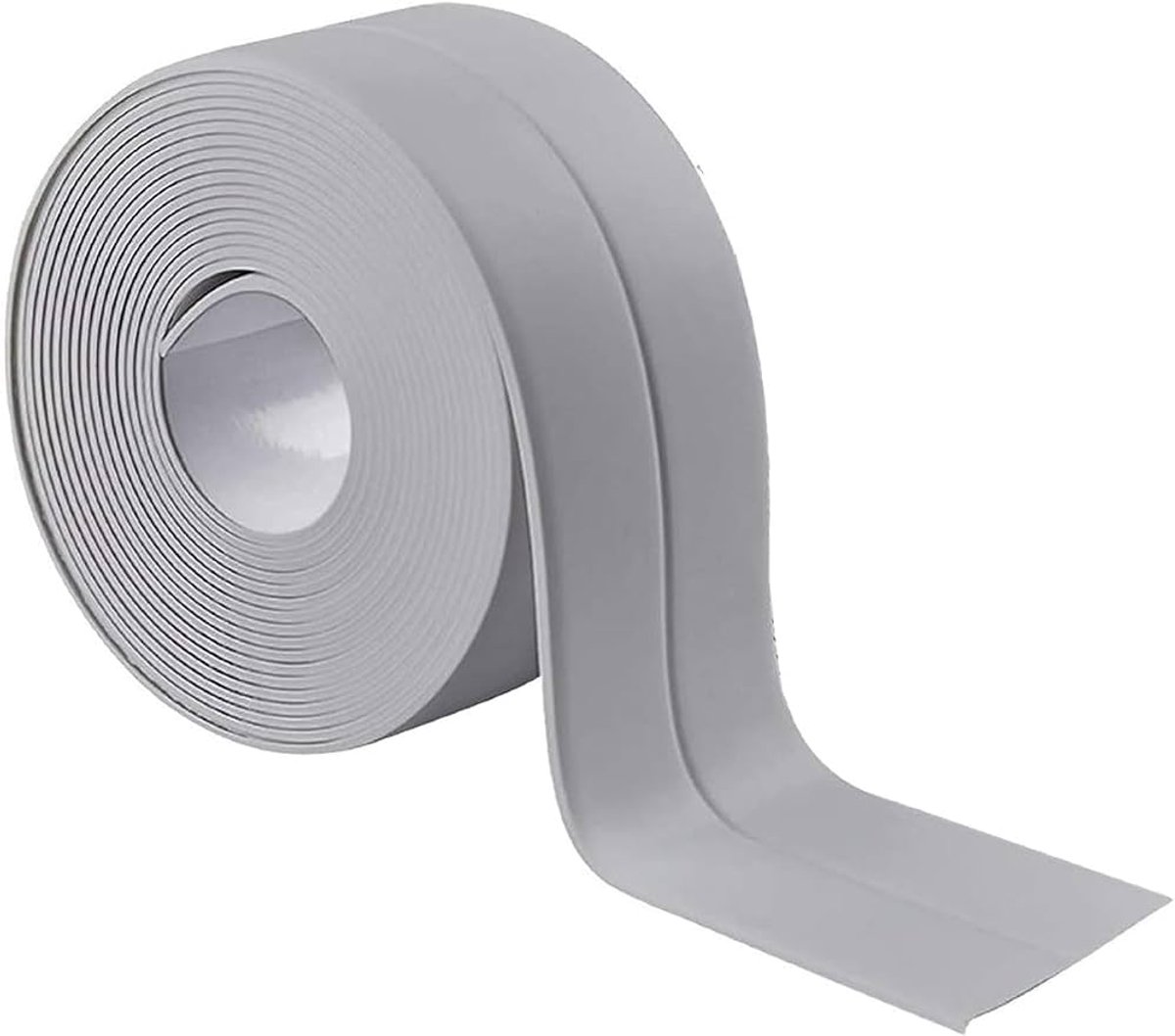 Afdektape watervast - Afdichttape - Sanitair tape - Kitstrip - Badkamer tape - Keukentape - Zelfklevende afdichtstrip - Waterproof sealing tape - Grijs - PVC - 3,2 m x 2,2 cm - Jonyx