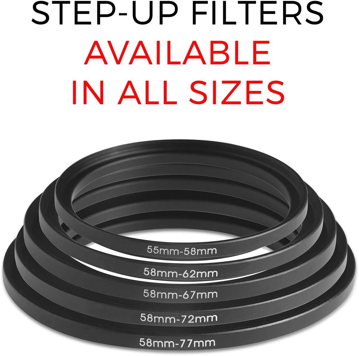 Solidchoice- Filteradapter CNC gefreesd - Aluminium Ring 52 mm/72 mm - Fotografie Accessoire - Geanodiseerd - Dun en Stabiel - Hoogwaardige Kwaliteit - Filterring