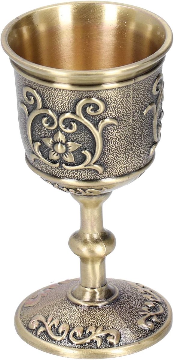 Vintage Bronzen Wijnglas met Gegraveerd Ontwerp, Royal Chalice voor Whisky en Feestelijke Gelegenheden, Perfecte Cadeaus voor Bruiloften en Jubilea