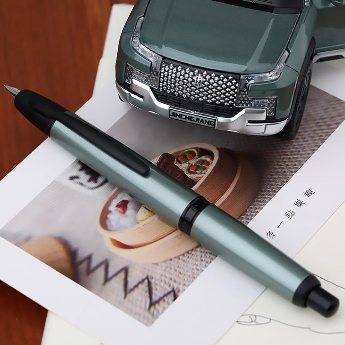Stijlvolle Groene Metalen Vulpen met Schrijver Converter en Doos - Perfect voor Notities en Cadeaus