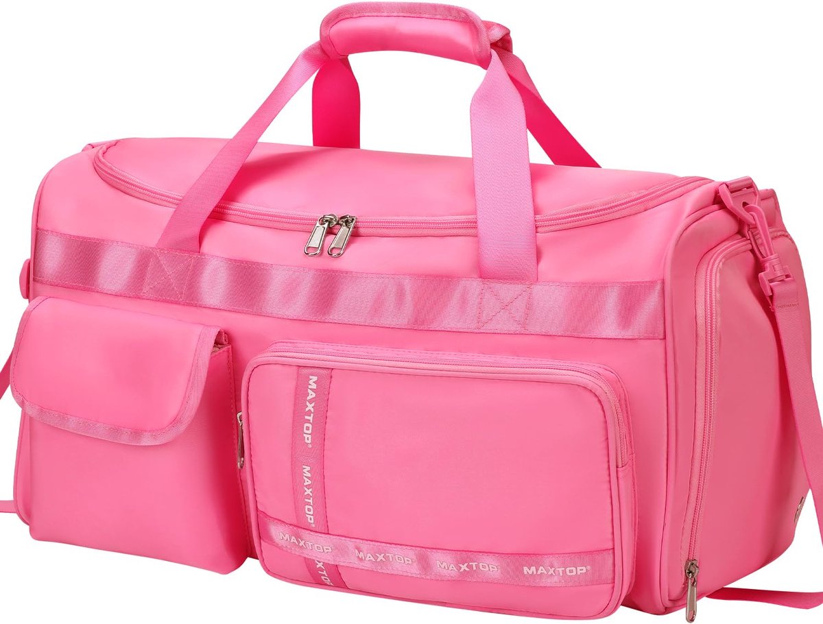 MAXTOP Reistas voor dames, draagtas, weekendtas, grote capaciteit, plunjezak met schoenenvak, gymtas met droge en - ShopVlot