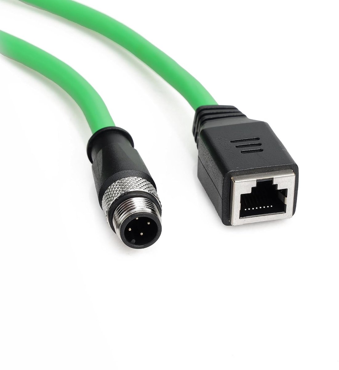 M12 4 Pin Plug naar RJ45 Kabel Connector - Hoogflexibel Cat6 - Shielded Industrial Ethernet - ShopVlot