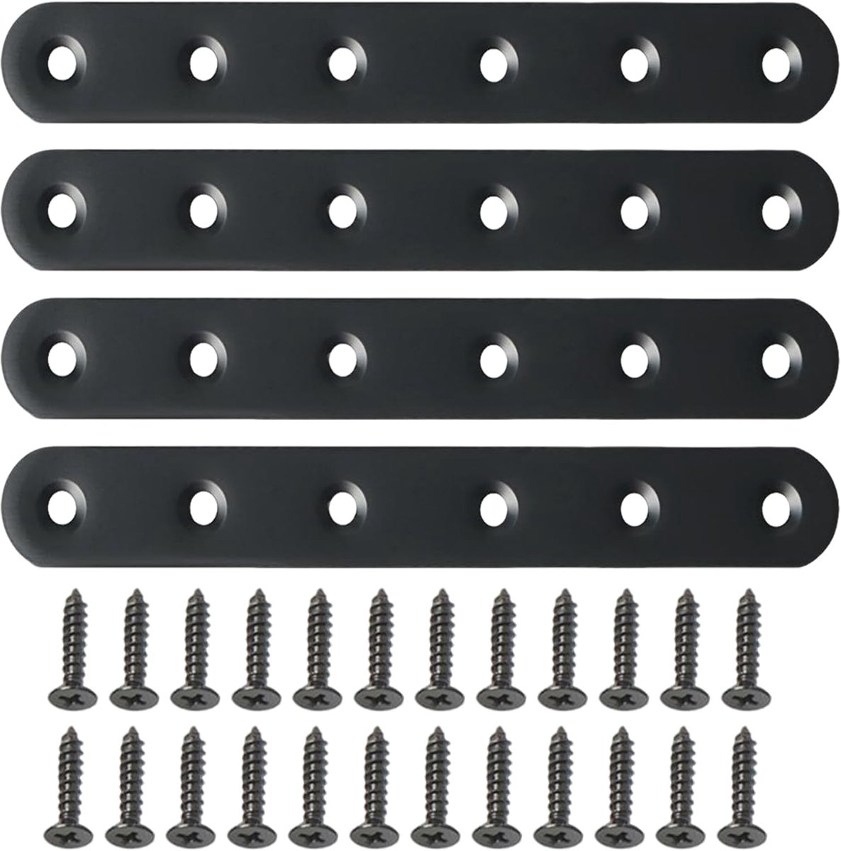 Mooche 4PCS Terminal Plates Straight Repair Joining Fastener Repair Flat Bracket Brace Shelf Support Stainless Steel - ShopVlot