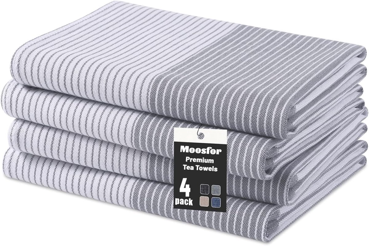 Theedoeken 46 x 72 cm - 100% biologisch katoen - pluisvrij en sneldrogend - zeer absorberend voor keuken - ShopVlot