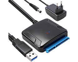 SATA USB Adapter, USB 3.0 to SATA Converter Cable for 2.5/3.5 Inch SSD HDD Hard Drives, Data Backup Adapter, with 12V - ShopVlot
