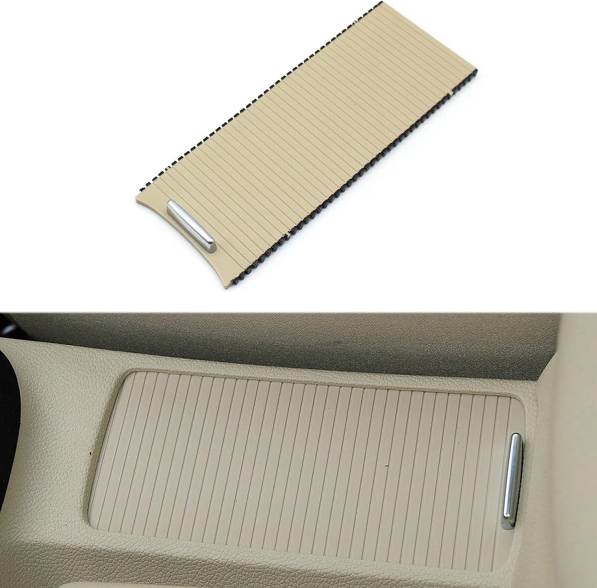 Cup Holder Roller Blind Cover - Beige - Luxe afwerking - Voor Golf MK5 MK6 Jetta 5 EOS Scirocco - ShopVlot