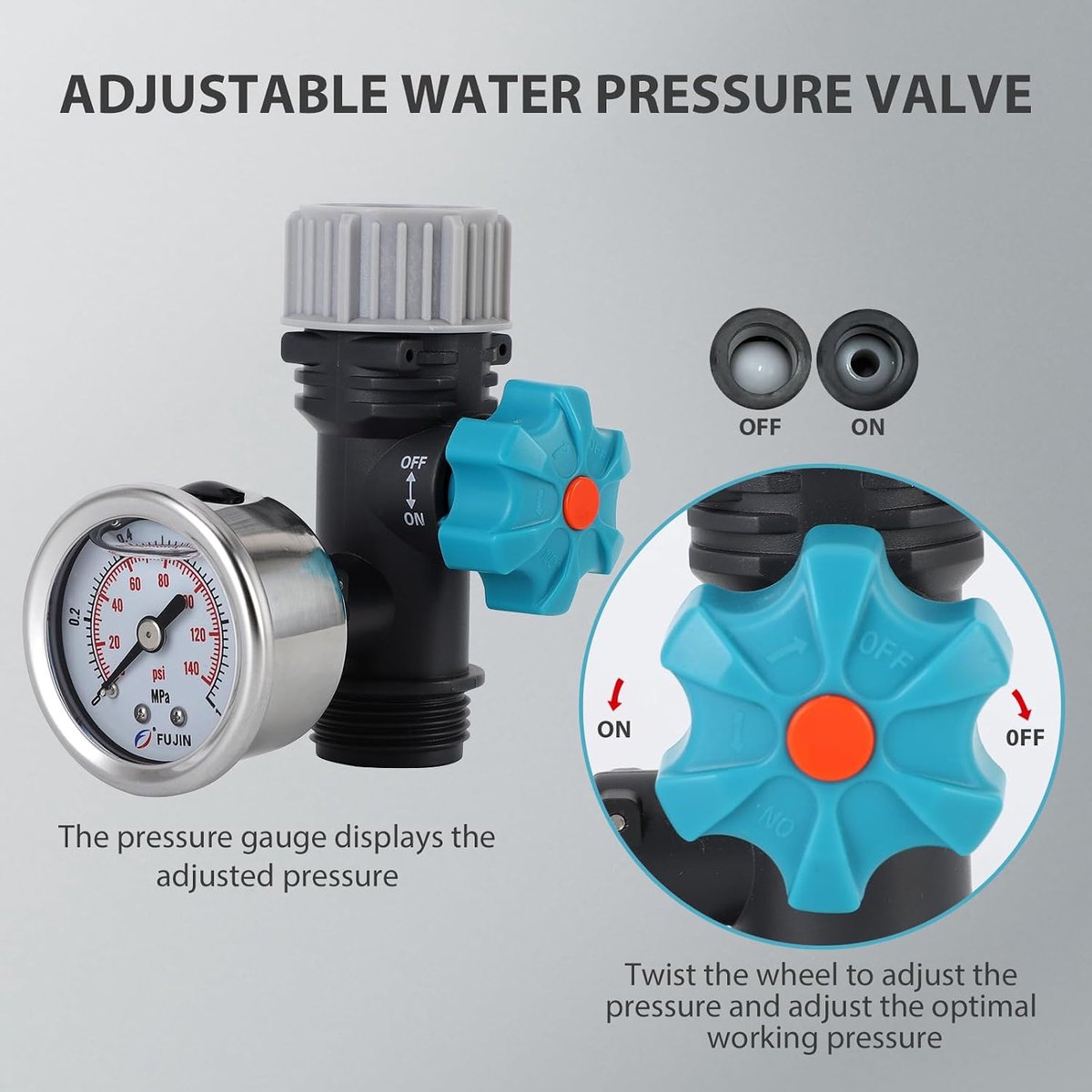 Waterdrukreduceerventielregelaar 3/4 - Verstelbaar - Met manometer - Ideaal voor irrigatie - ShopVlot