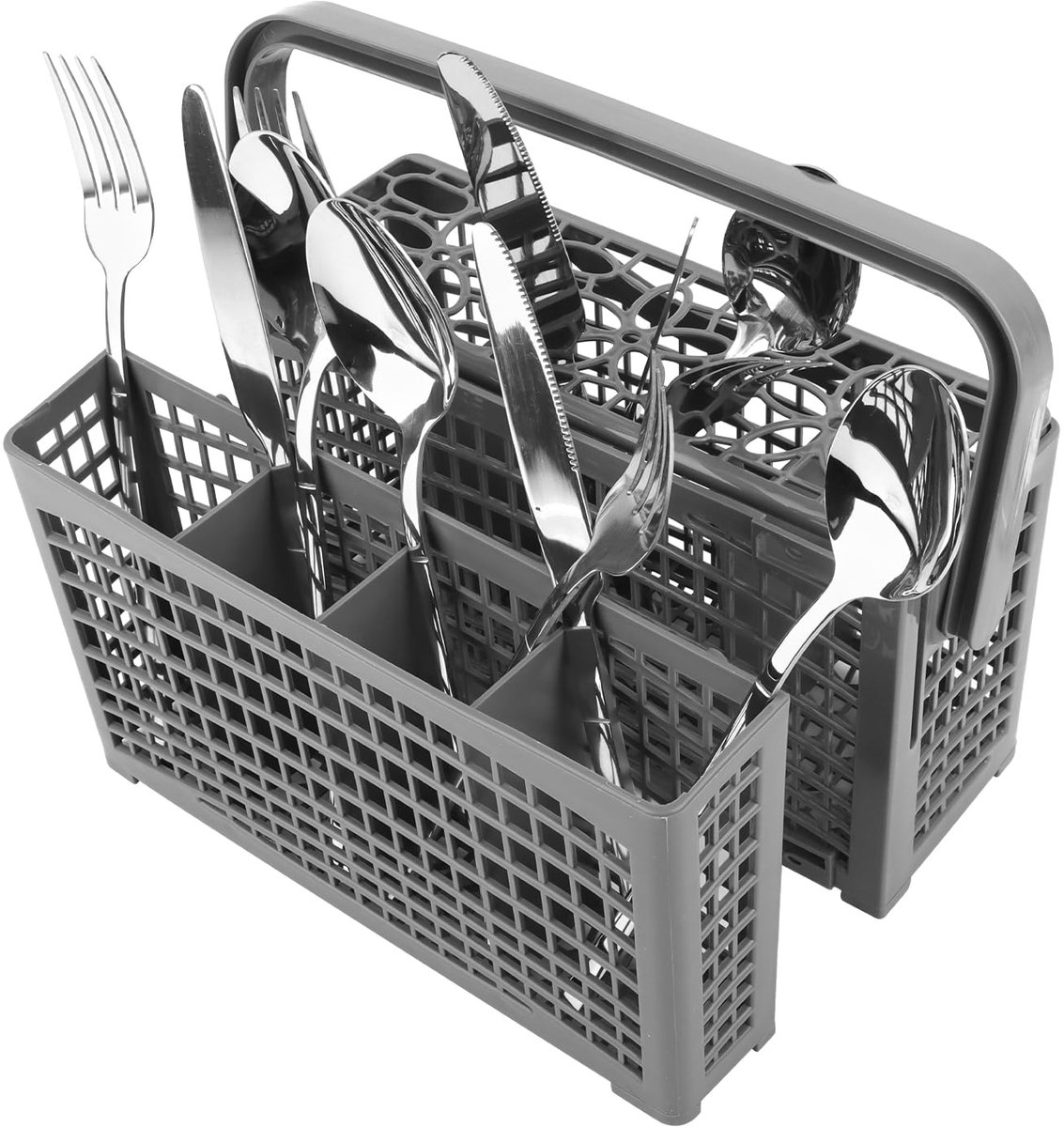 Vaatwasser bestekmand 2-in-1 - universeel 23 x 8,5 + 23 x 4,5 cm - voor efficiënt reinigen - ShopVlot