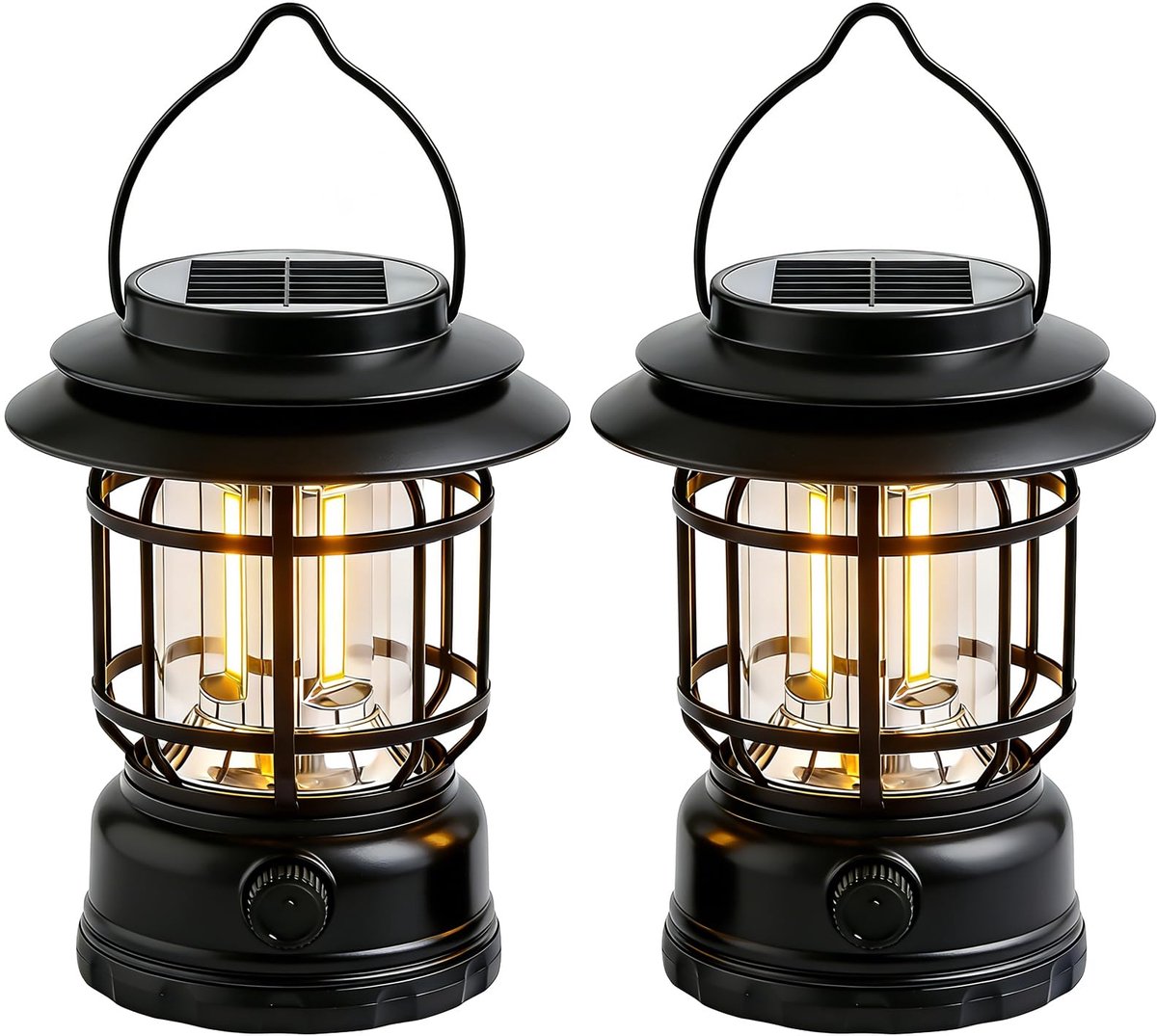 Led-campinglamp dimbaar - retro lantaarn - USB-C oplaadbaar - ideaal voor noodgevallen - ShopVlot