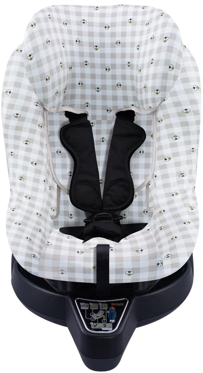 Autostoelhoes kids katoen - Besafe Izi Turn B I-Size - Picnic Vichy - Beschermt en verfraait - ShopVlot