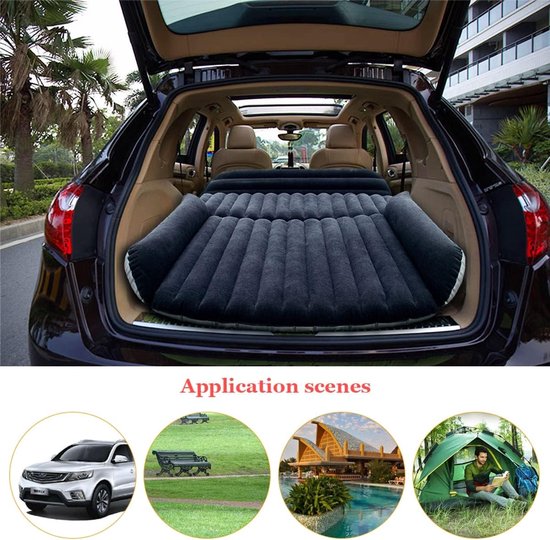 Opblaasbaar Matras - Luchtbed Auto - Reizen Kamperen - Met Pomp Inclusief - 180x128x12 cm - Grijs — afbeelding 3