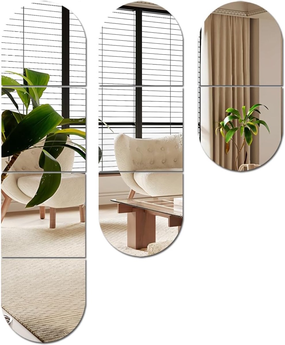 Acryl spiegels stickers voor muren - volledige lengte - zelfklevend - ideaal voor make-up en workout - ShopVlot