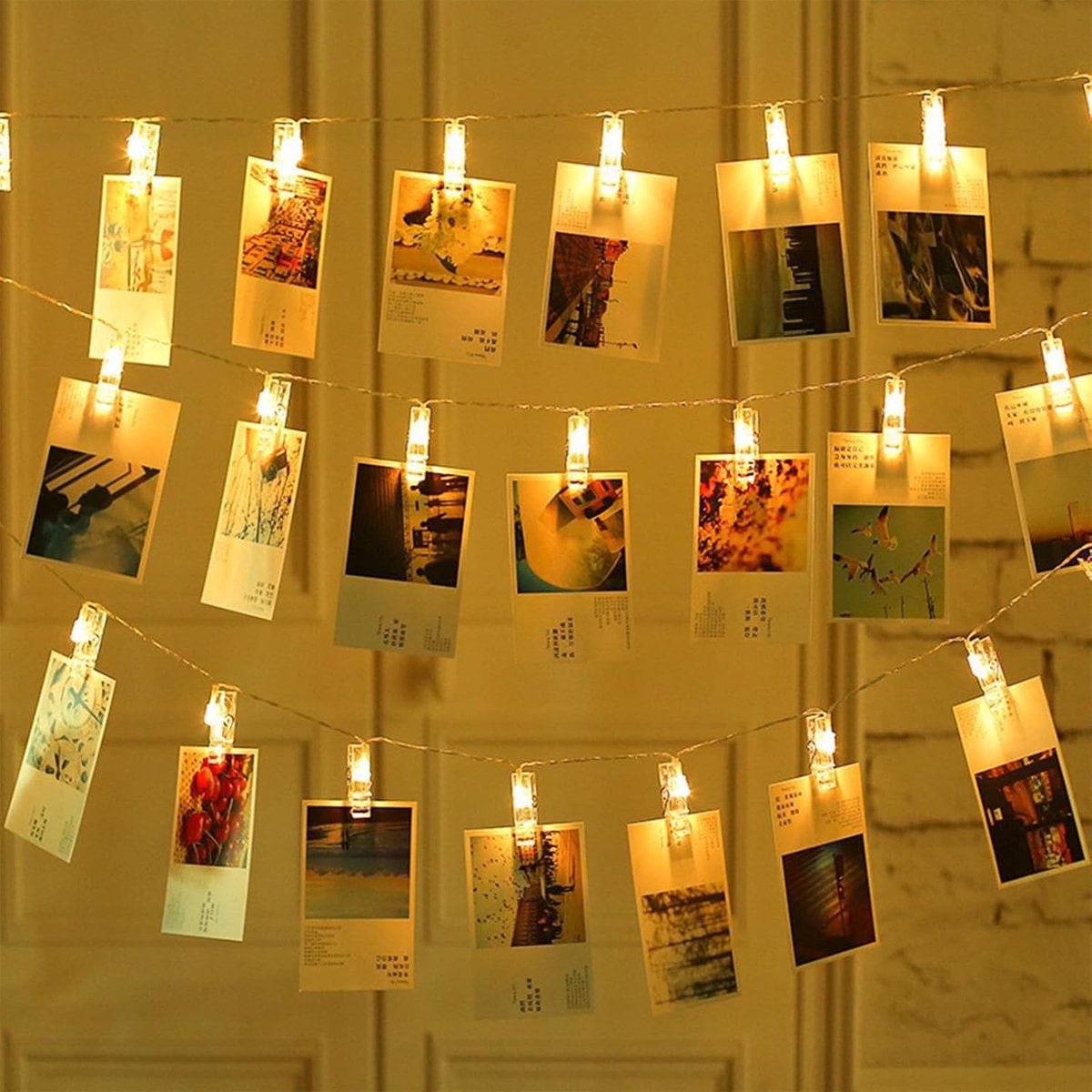 Lichtgevende fotoclips ketting voor het presenteren van foto's, herinneringen en decoratie