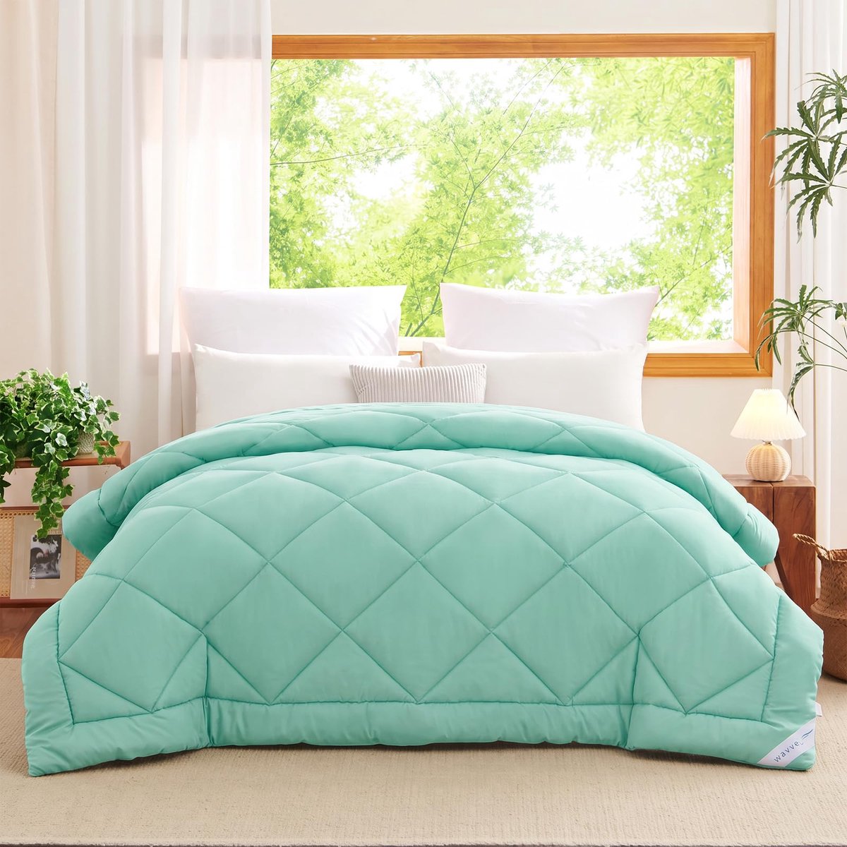 WAVVE Nordico Bedmaat 105/120 cm, voor bedden van 105/120 cm, vezel, 300 g/m², licht, zacht, ademend (200 x 200 cm - ShopVlot