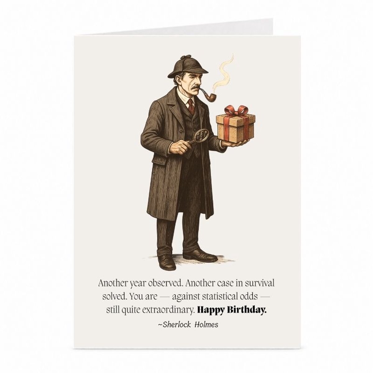 Sherlock Holmes - Verjaardagskaart - JustTheCardGuy - A6 met envelop