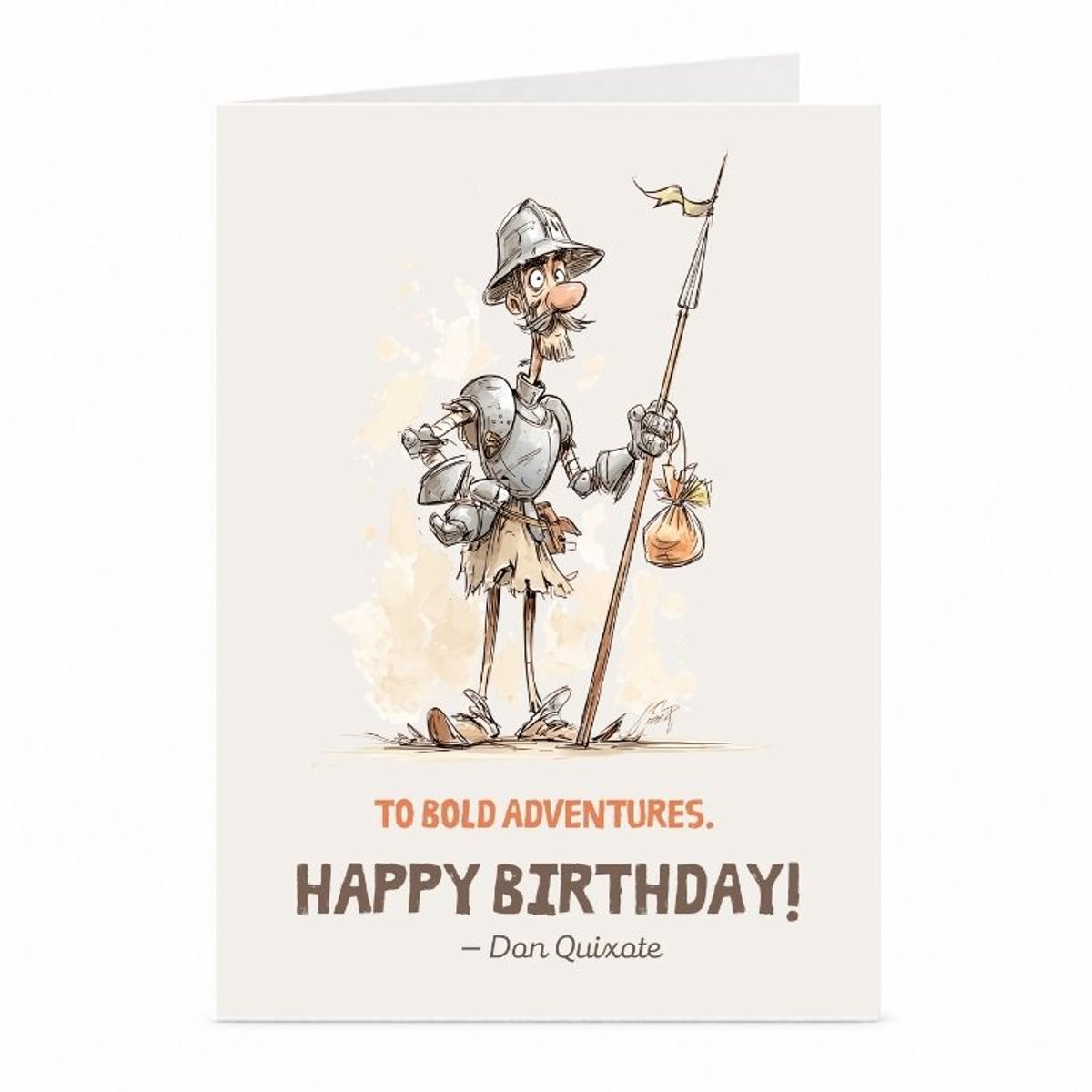 Don Quichot - Verjaardagskaart - JustTheCardGuy - A6 met envelop