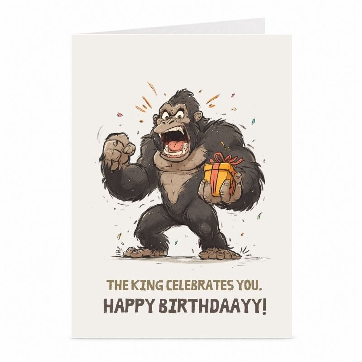 Reuzenaap - Verjaardagskaart - JustTheCardGuy - A6 met envelop