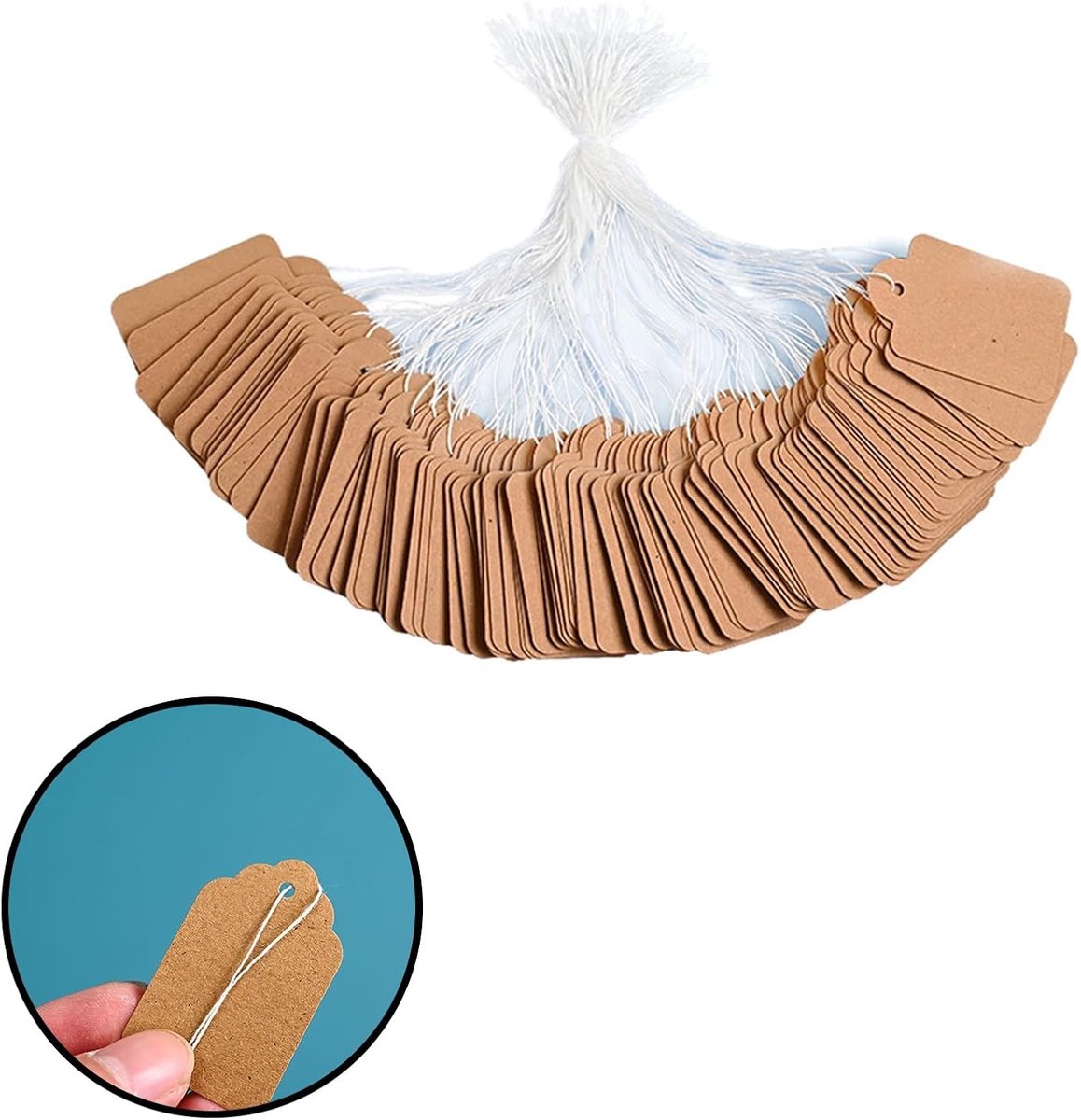Cadeauhangers - Bruin - 200 stuks - Kraftpapier met Jute Koord - Voor DIY, Bruiloft en Cadeaus
