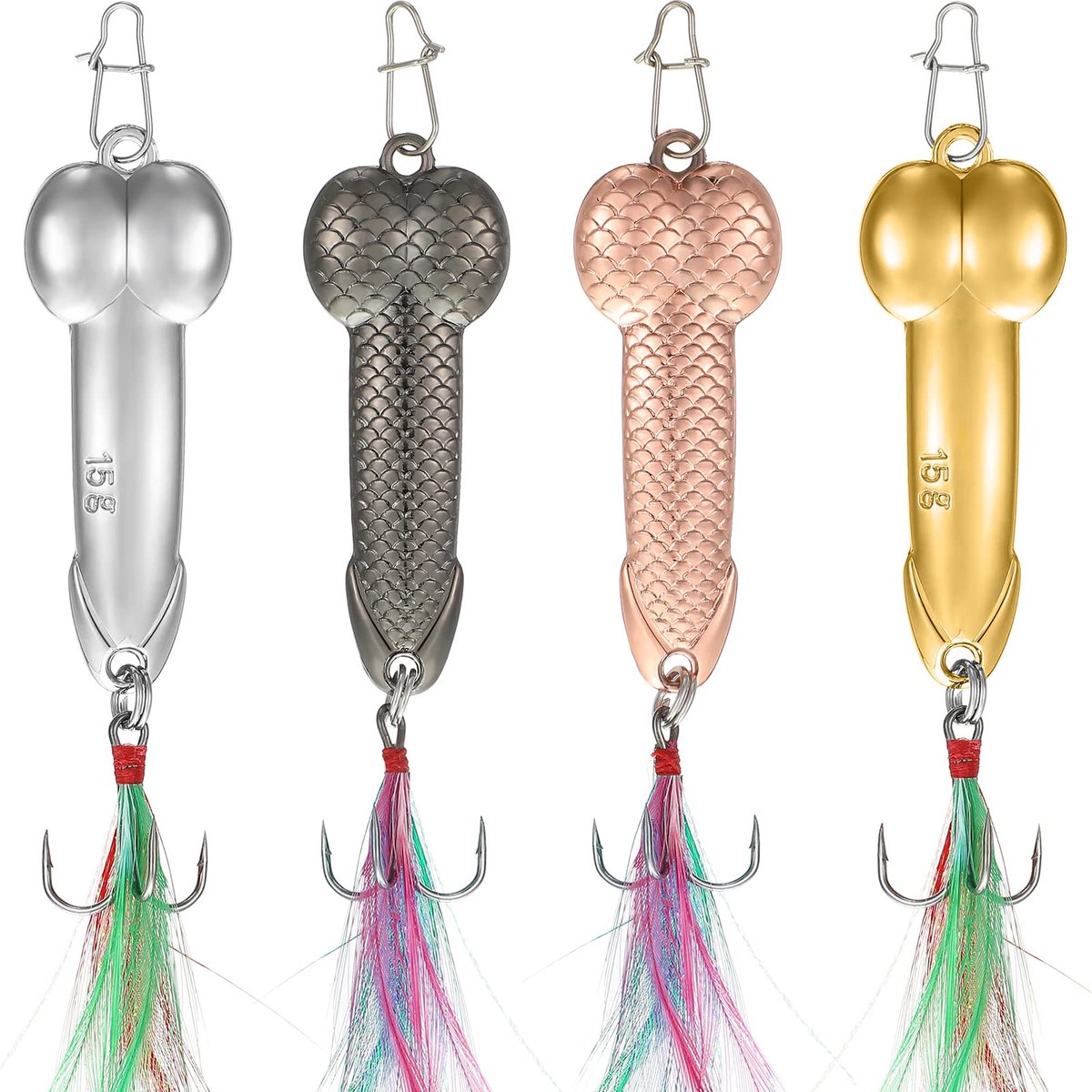 Set van 4 metalen spinner lures met haken voor het vissen