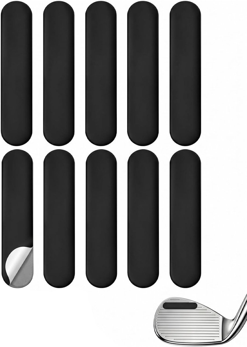 Set van 10 zelfklevende gewichtbanden voor golfclubs, tennis- en padelrackets, voor optimale balans en betere controle tijdens je slagen.
