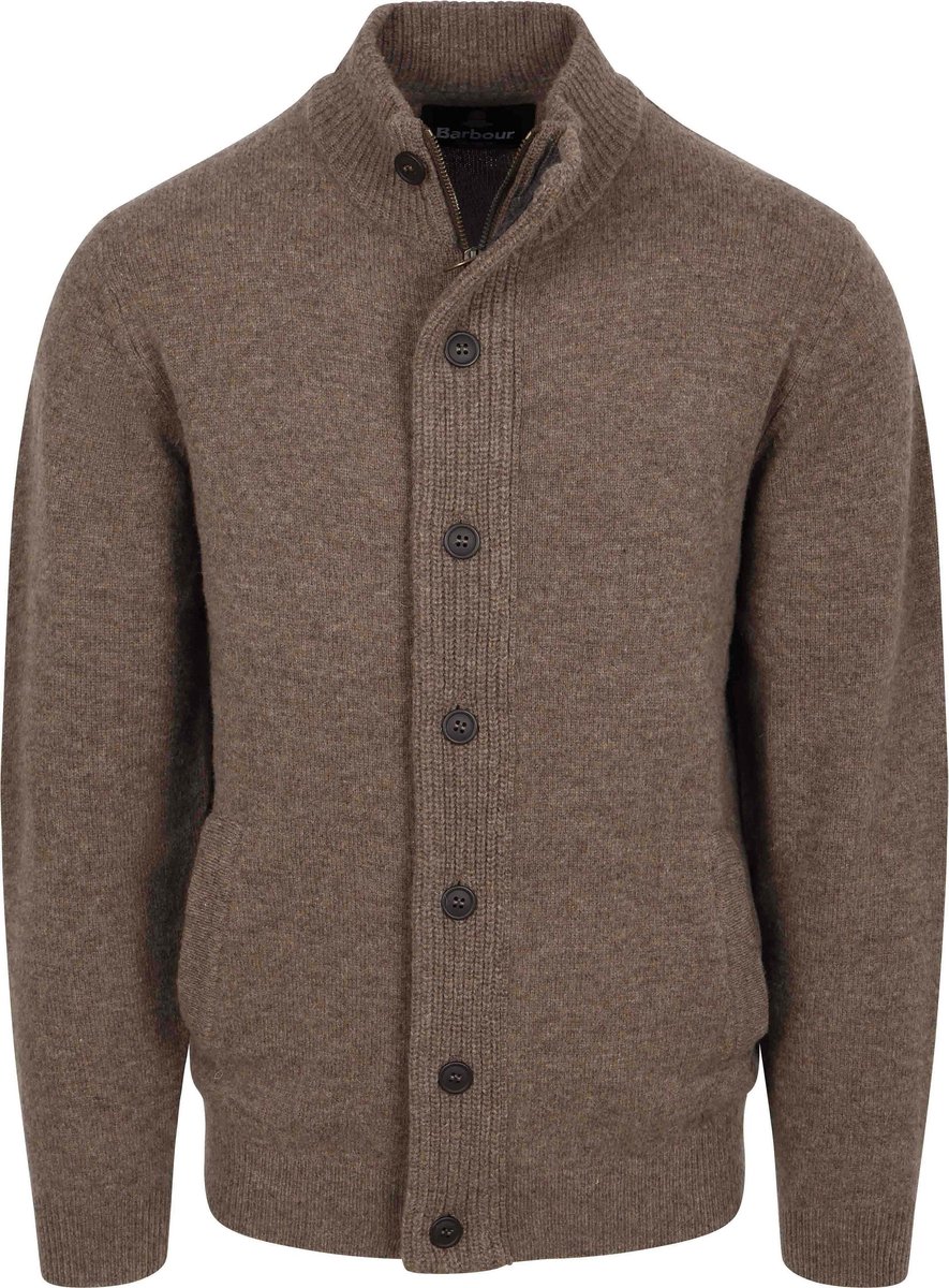 Barbour Zip Vest Wol Bruin - Maat S - Heren