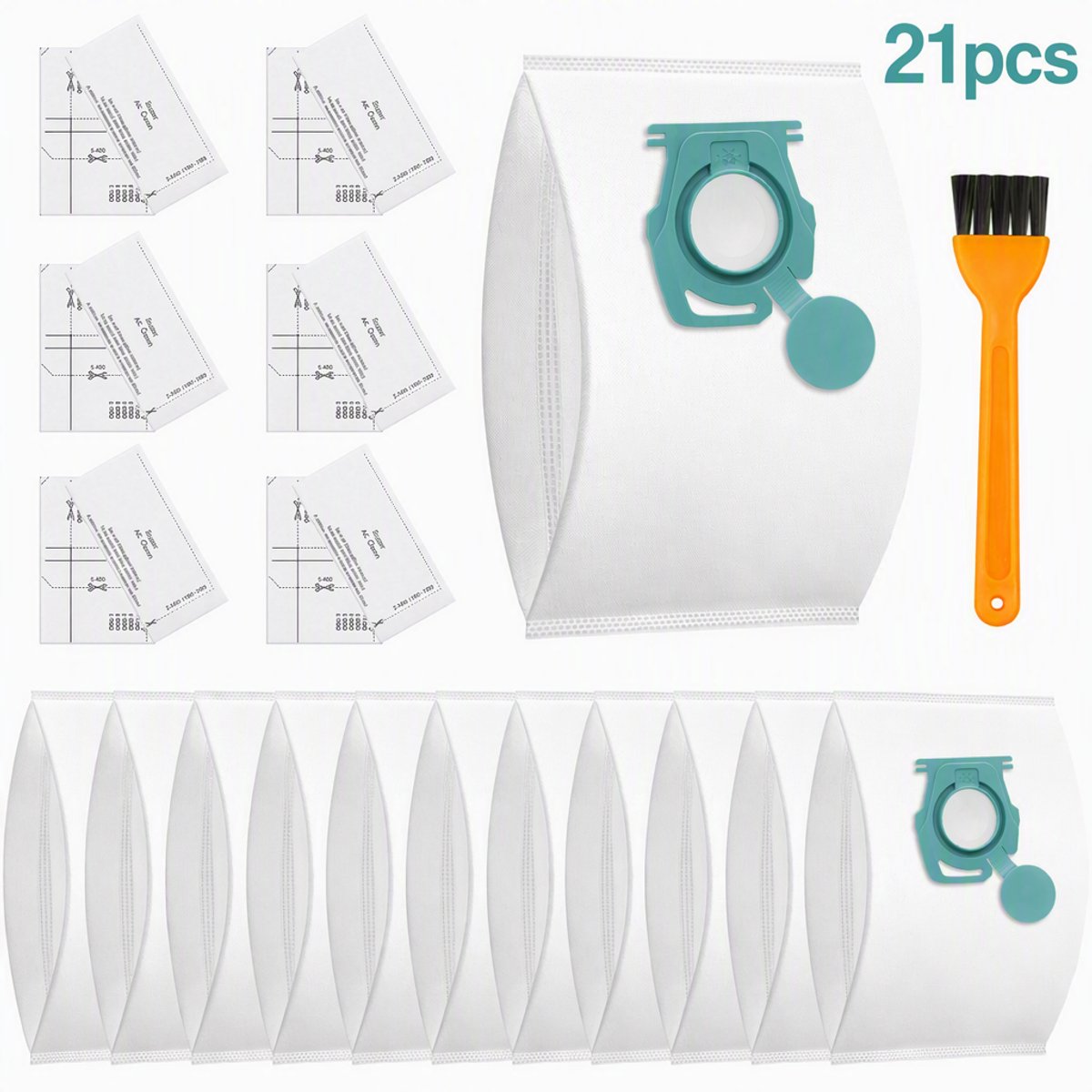 ECTEATOY® Stofzuigerzakken Geschikt voor Miele TU Guard L1 / S1 / M1 Series - 12 Stuks + 8 Filters + Schoonmaakborstel - Miele Accessoires