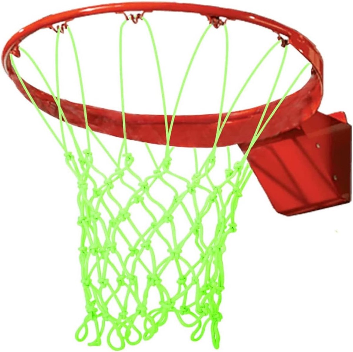 WANGCL Gloeiend in het Donker Basketbalnet Buiten 12 Lussen Standaard Formaat Zwaar Duty Basketbalnet Vervanging - ShopVlot