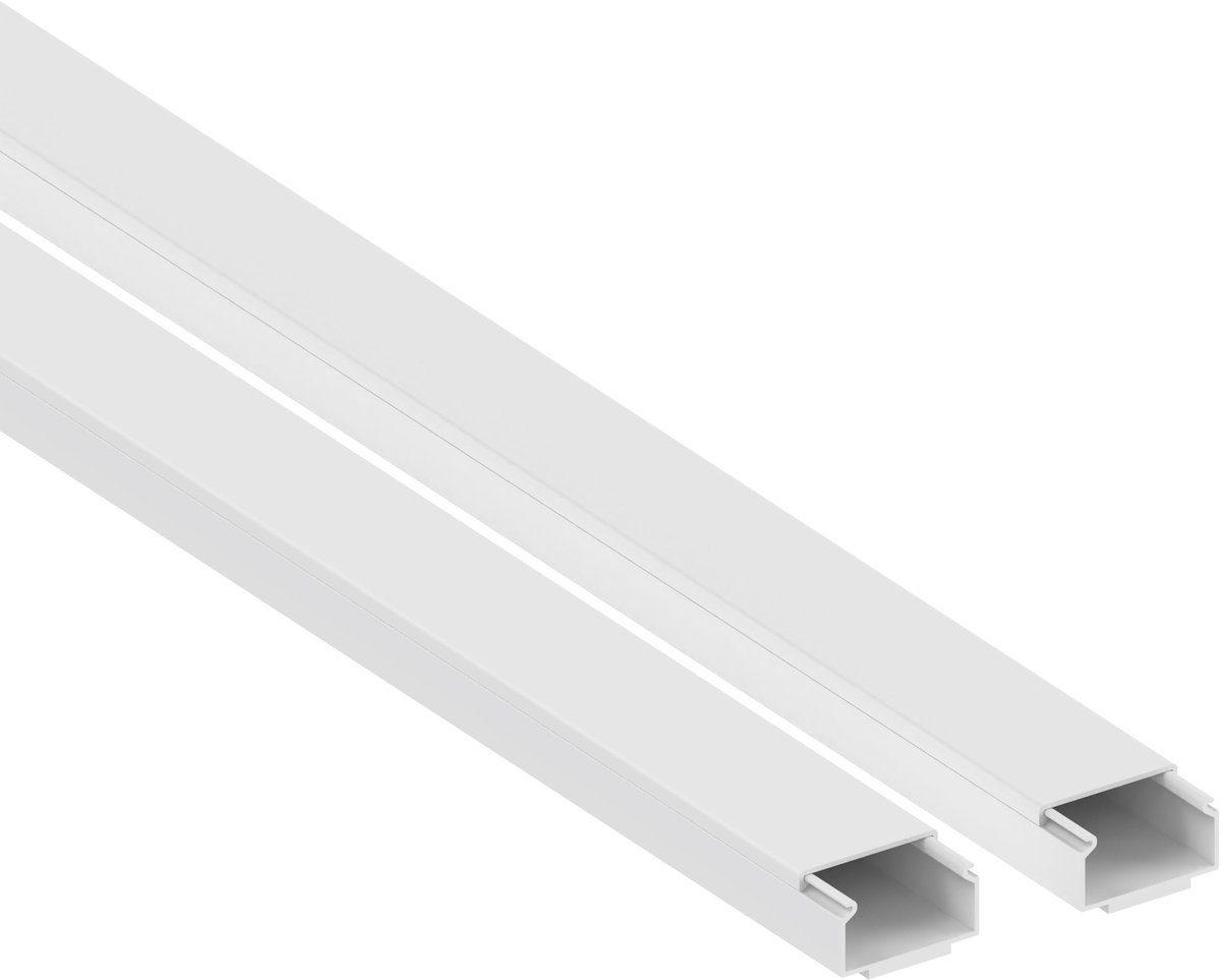 Kabelgoot zelfklevend 30x15 mm - PVC wit - lengte 2 m - perfect voor kabelbeheer - ShopVlot